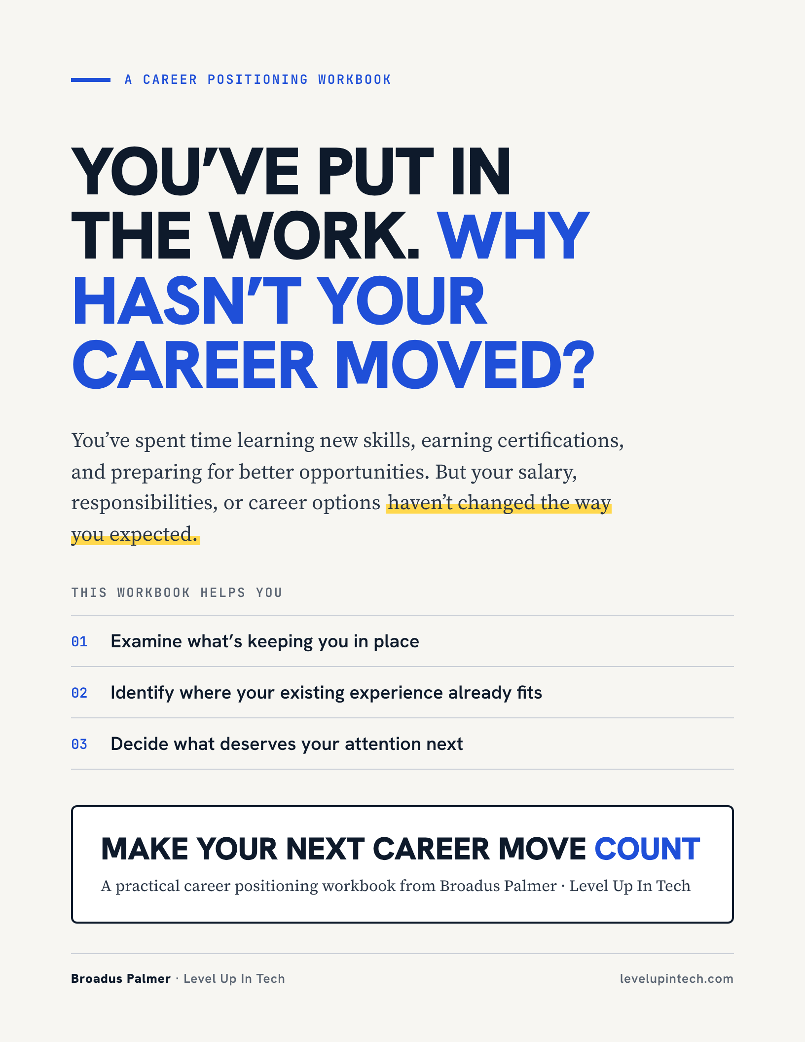 Make Your Next Career Move Count workbook cover
